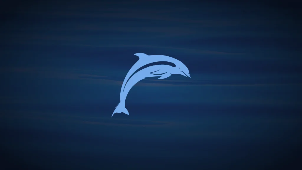 May Arthur Counselling dolphin emblem on deep tranquil water ripples
